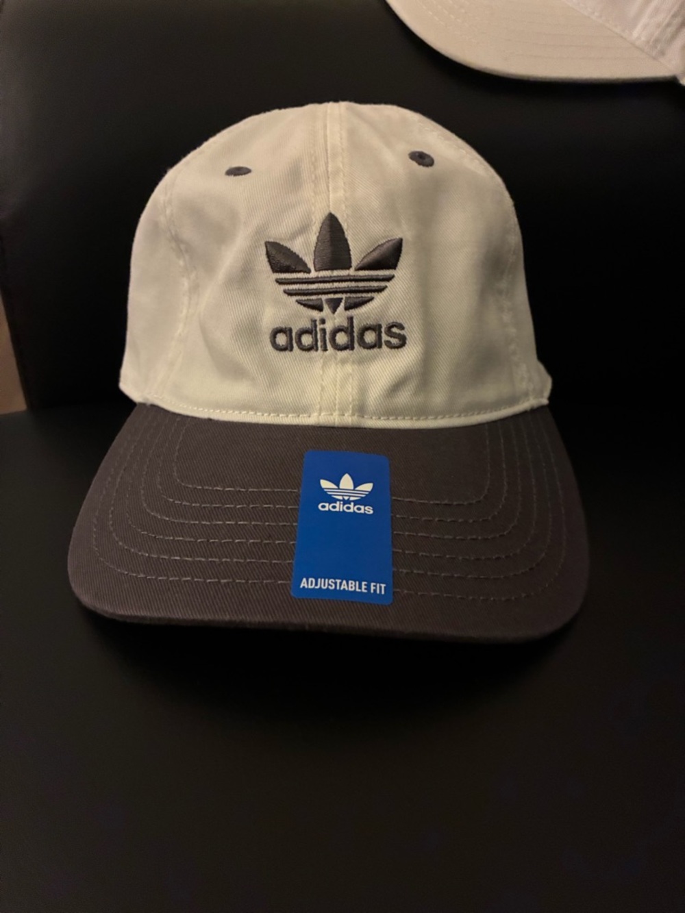 adidas Off-White Cap with Dark Gray Accents